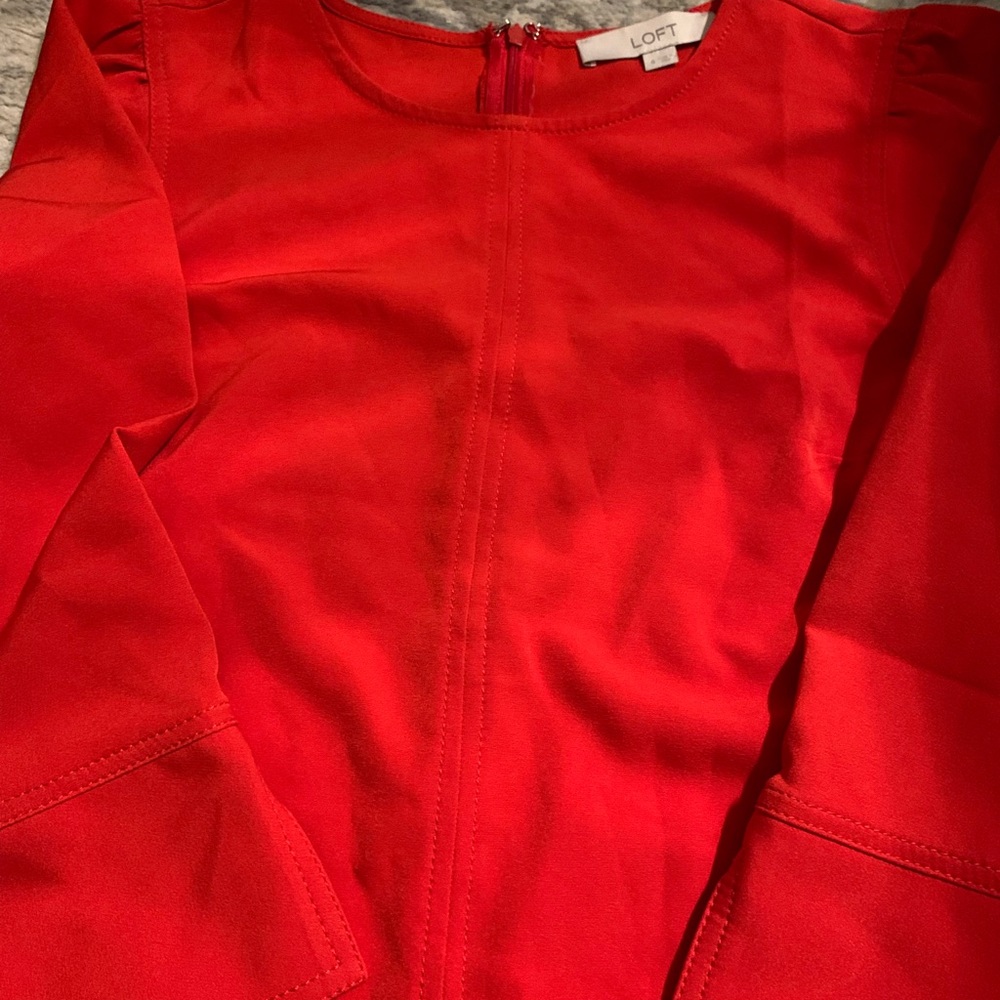 Loft sheath dress- red EUC